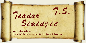 Teodor Simidžić vizit kartica